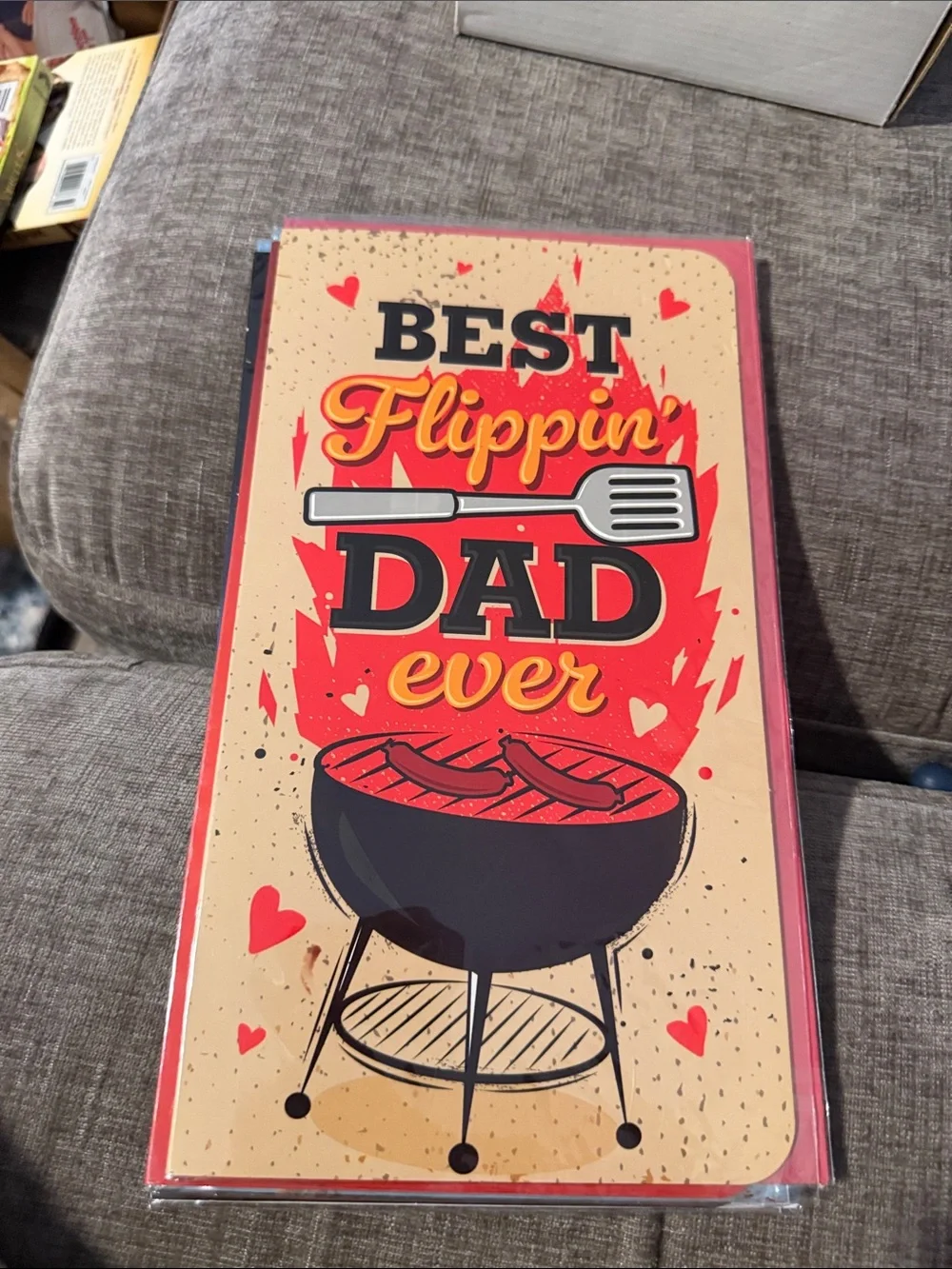 Set of 4 Father's Day Greeting Cards - Bold Red, Yellow, Blue, Tan Designs
